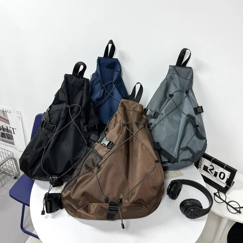 Large Capacity Storage Crossbody Bags for Men High Quality Nylon Chest Bag Hip Hop Shoulder Bag Male Fashion Big Backpacks