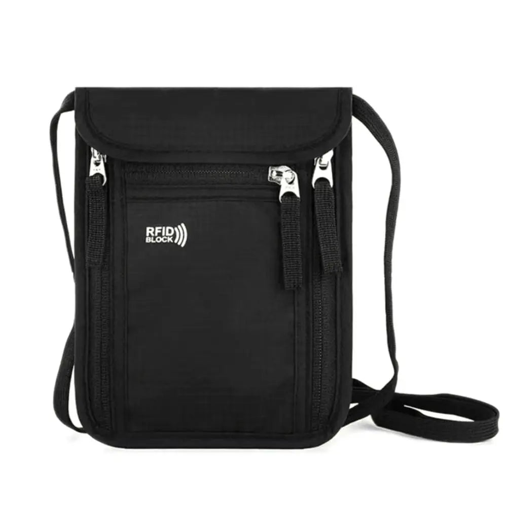 Unisex Nylon RFID Passport ID Bag Waterproof Multi-Functional Document Pouch Neck Wallet Women Men Shoulder Bag Storage Bag