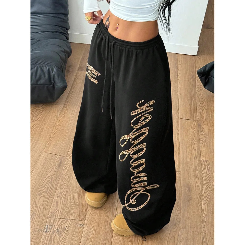 Women's Trousersamerican Jazz Dance Street Dance Wide Leg Pants Y2K Women's Pantsloose Pantswomen's Elastic Pantsautumn
