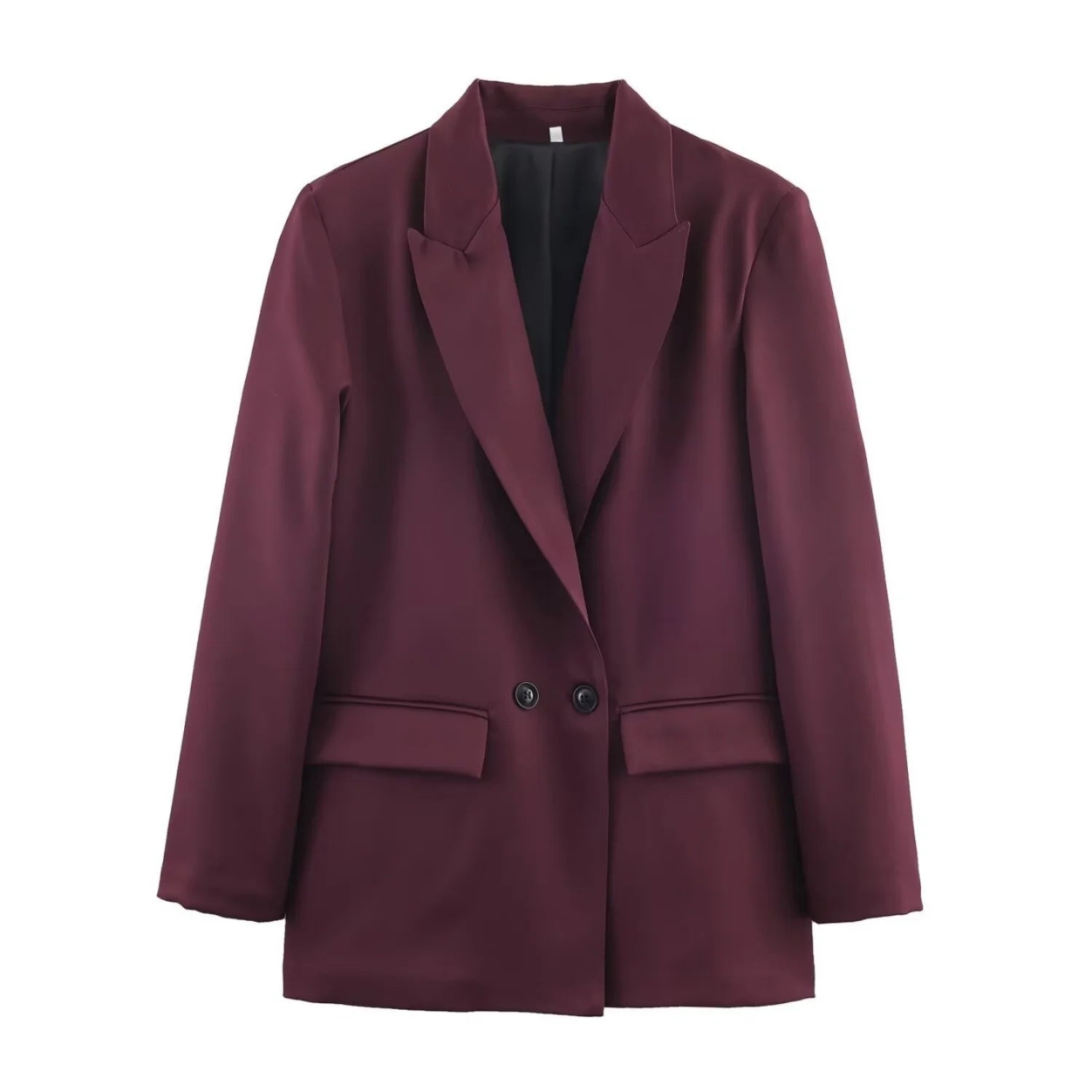 Women Elegant Solid Blazers Female Simple Style Double Breasted Long Sleeved Suit Jackets Casual Office Lady Suit Jackets Tops