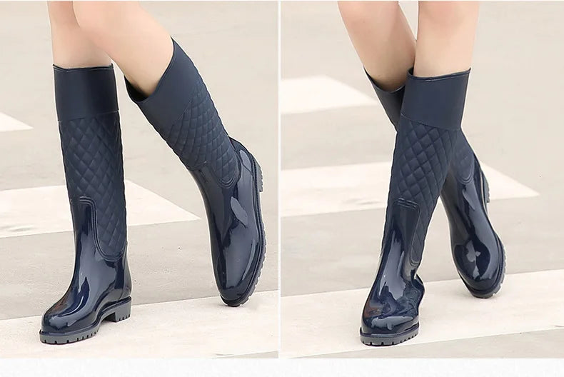 2023 New Women Rain Boots Lady Rain Water Shoes Ourdoor Rainboots  Italianate Pvc Rubber Rainboots Lady Waterproof Shoes