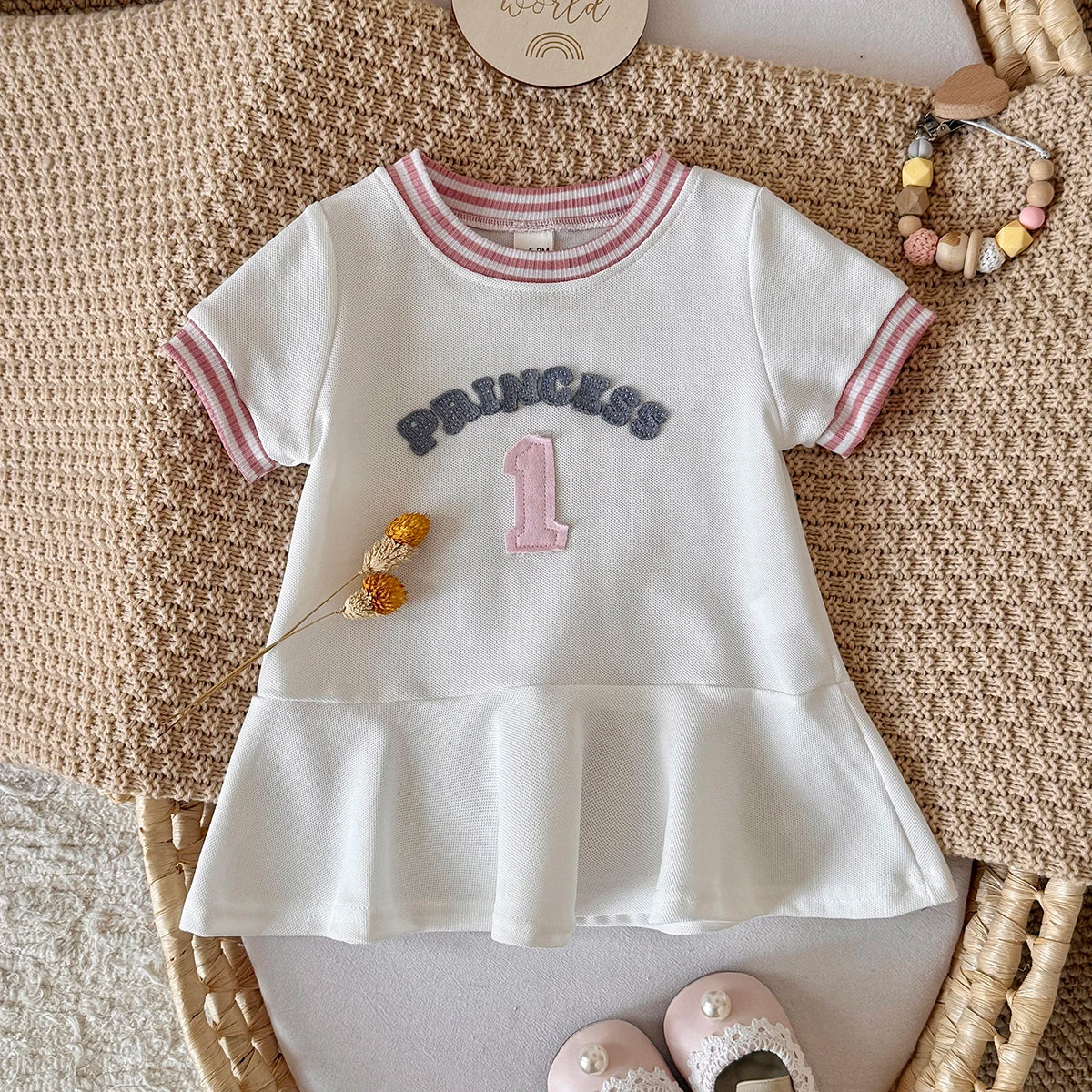 Summer New Children's Clothing Fashion Simple Dress Korean Version Girls Casual Dresse Suitable for babies aged 6 months to 3 Y