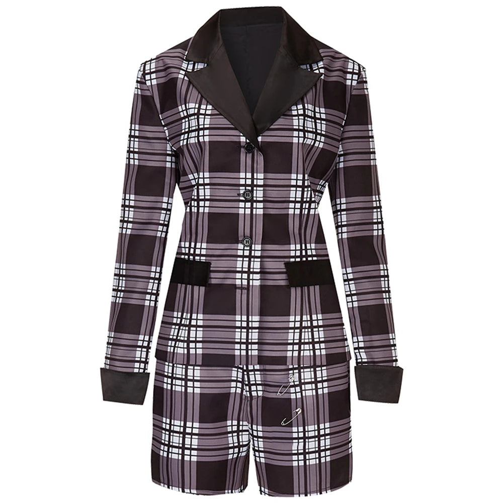 Movie Cher Horowitz Dion Dress Suit School Uniform College Jacket Skirt Woman Outfits Halloween Cosplay Costume