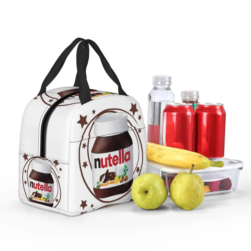Custom Italy Nutellas Thermal Insulated Lunch Bag Women Portable Lunch Container for Outdoor Picnic Storage Food Box