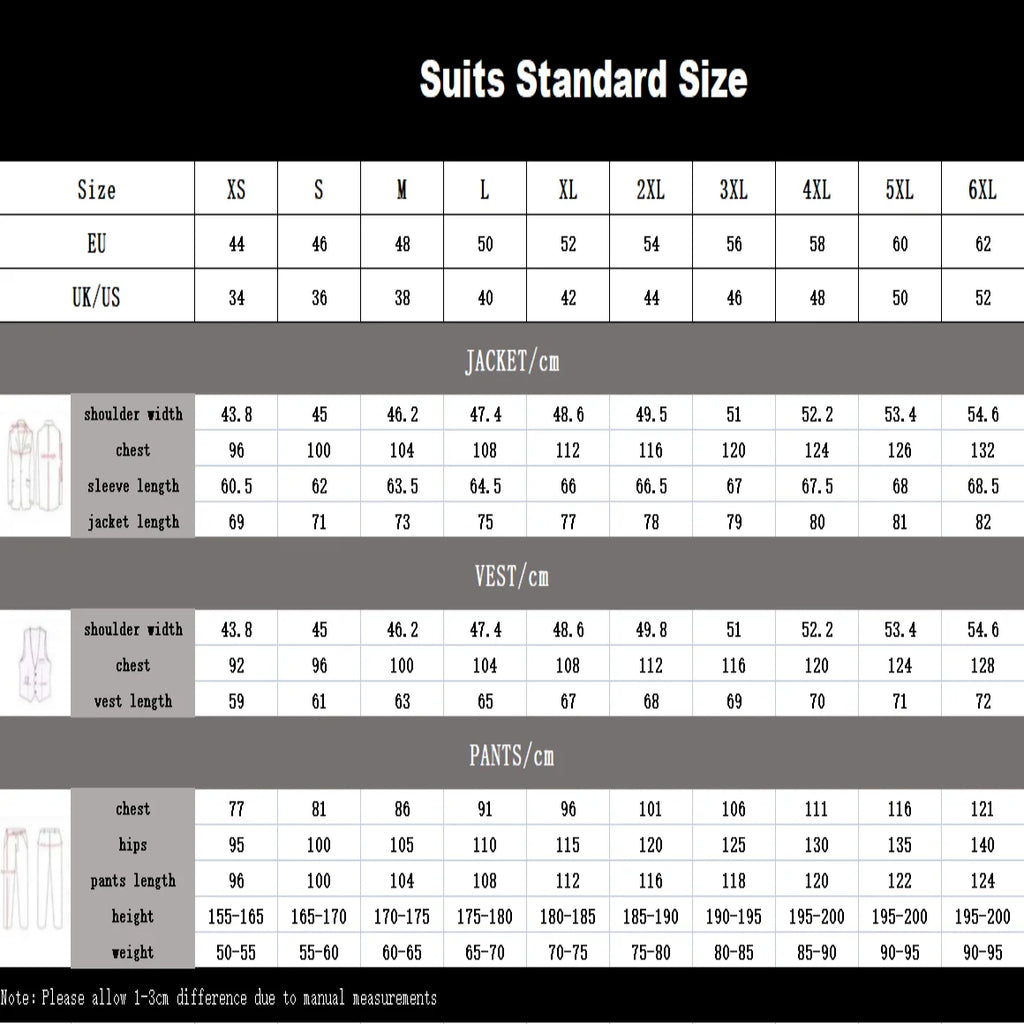 Wedding Groom Suit for Men, Africa Style 3-Piece Suit, Tailored Sizing Tuxedo, Jacket Vest Pants Plus Big Man Suit Attire