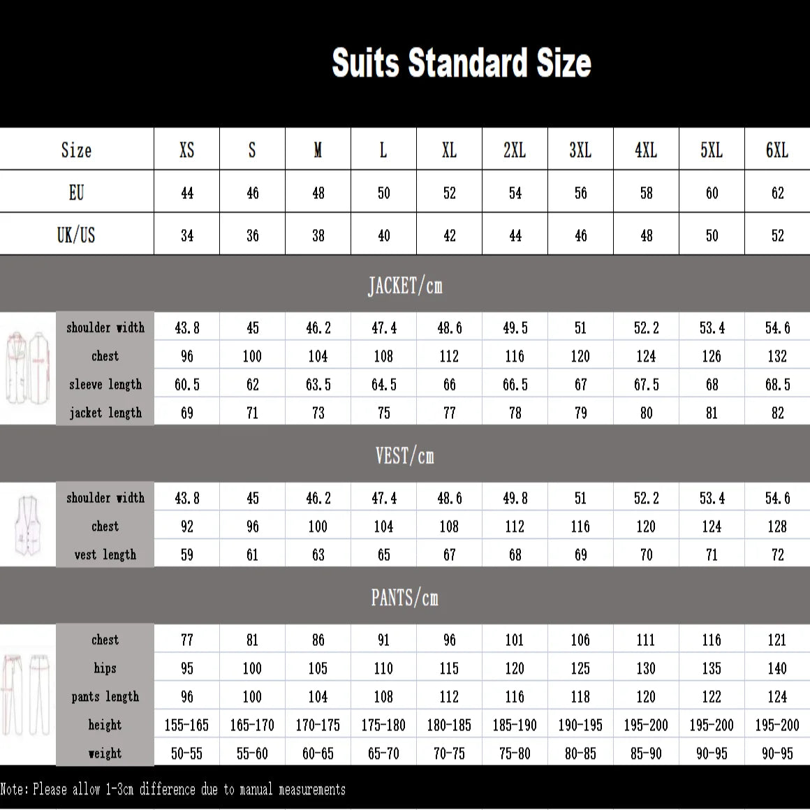 Wedding Groom Suit for Men, Africa Style 3-Piece Suit, Tailored Sizing Tuxedo, Jacket Vest Pants Plus Big Man Suit Attire