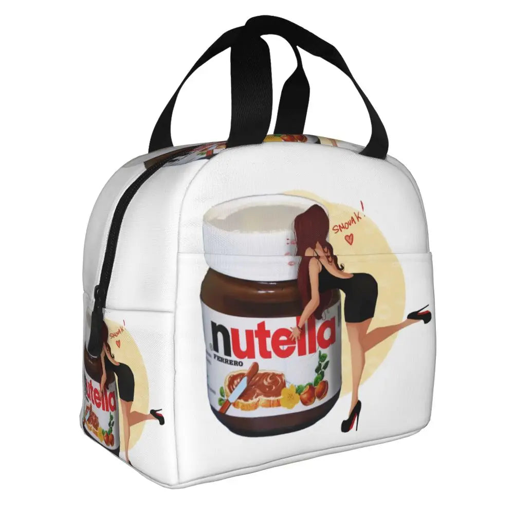 Custom Italy Nutellas Thermal Insulated Lunch Bag Women Portable Lunch Container for Outdoor Picnic Storage Food Box
