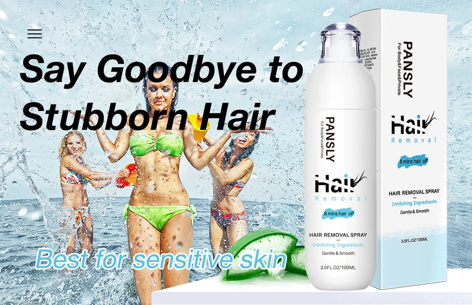 100ML Hair Removal Spray Intimate/Private Pubic And Bikini Area Painless Depilatory Inhibits Hair Growth Skin Silky Smooth