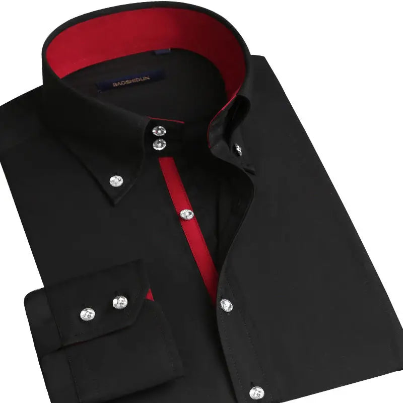 Men's Collared Shirt Long Sleeve Fashion Korean Button-down Casual Shirts Formal Business Dress Shirts Slim Fit Designer Shirts
