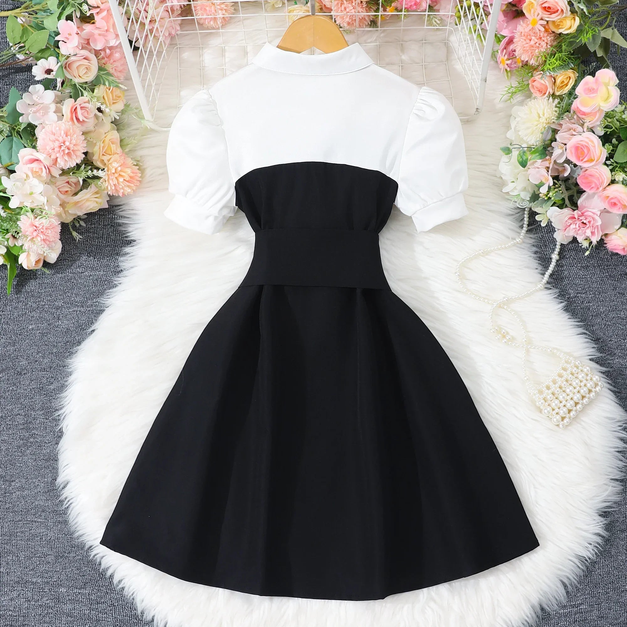 New Khaki Girl Dress Summer Casual Vacation Children Dresses Fashion Elegant Retro British Girls Party Dress 7 8 9 10 11 12 Yrs