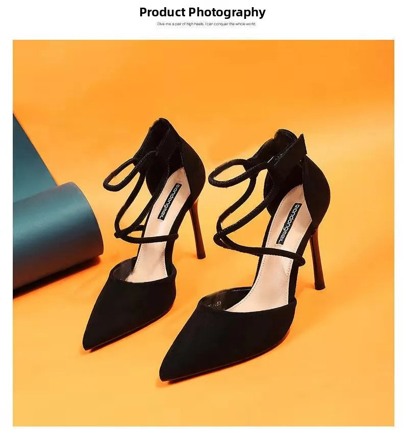 Sexy High Heel Sandals Women's New 202 Thin Heel Summer Open Toe Ba Zip Cross Bule Faionable Glitter Me High Heels