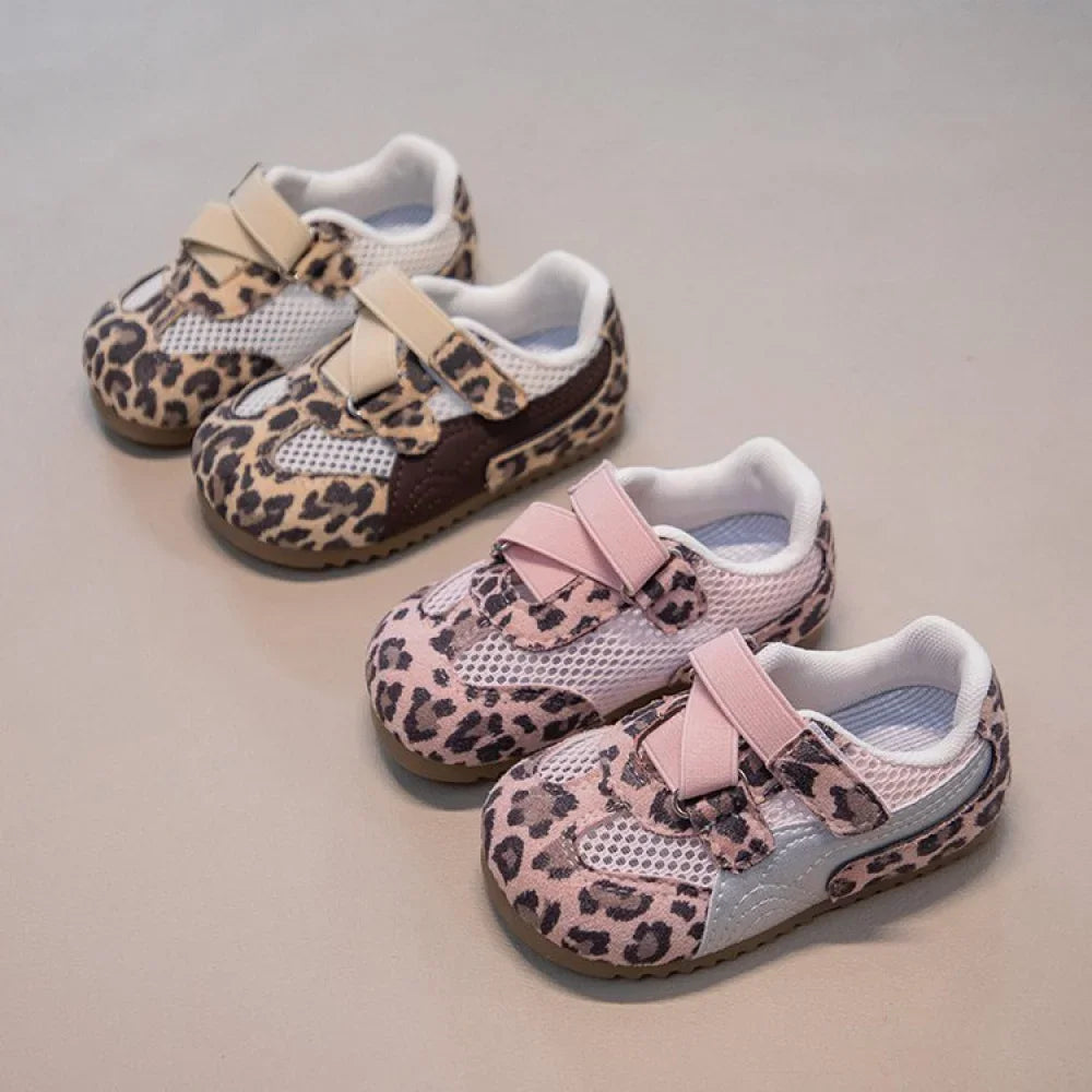 Kid's Sneakers Summer Sport Shoes For Children Mesh Breathable Leopard Boy's Girl's Running Footwear Anti-slippery Ergonomics