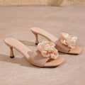 Flower High Heels Women's Sandals Sexy Fashion Heeled Shoes New Luxury Party Flip Flops Trend Walking Stilettos Mujer Zapatos