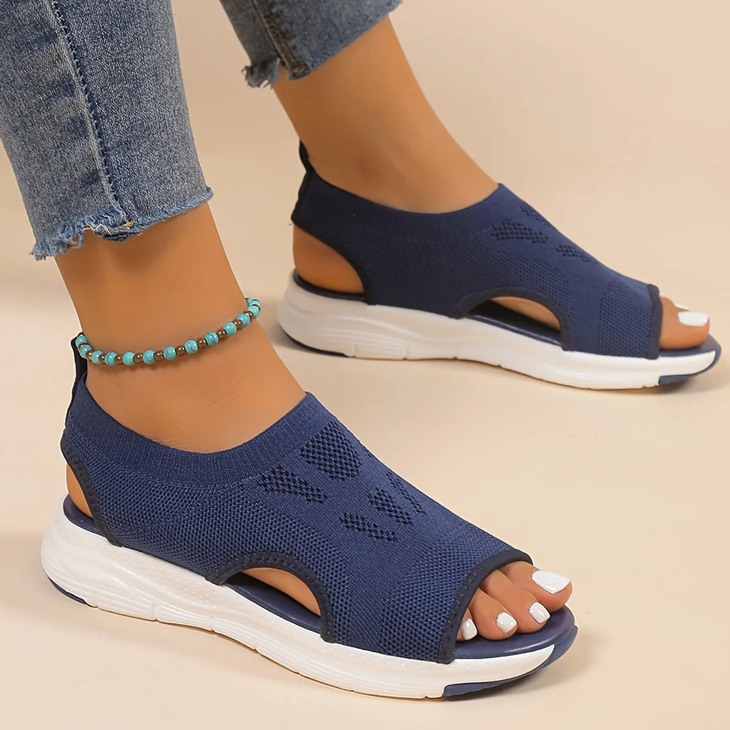 Women Summer Shoes New Mesh Fish Platform Sandals Women's Open Toe Wedge Sandals Ladies Light Casual Shoes Zapatillas Muje