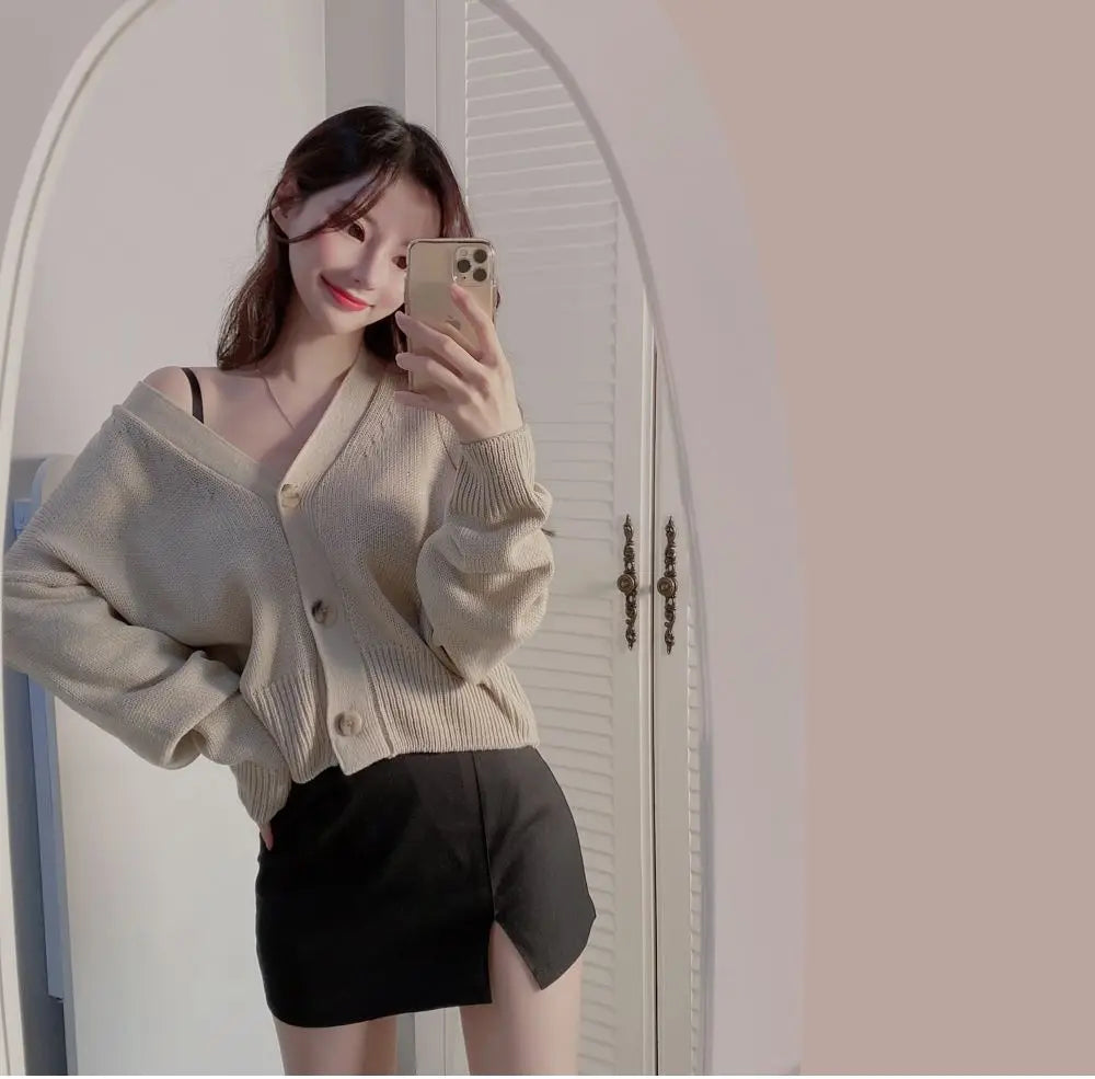 Skirts for Woman with Slit Women's Skirt Chiffon Suit Clothes Mini Short Wrap Tight White Black New In Stylish Luxury Premium V