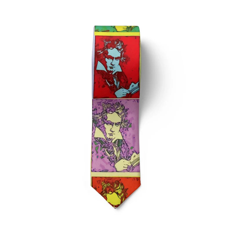 Art nouveau portrait tie classical oil painting casual slim tie 8cm men's fashion business tie party wedding accessories