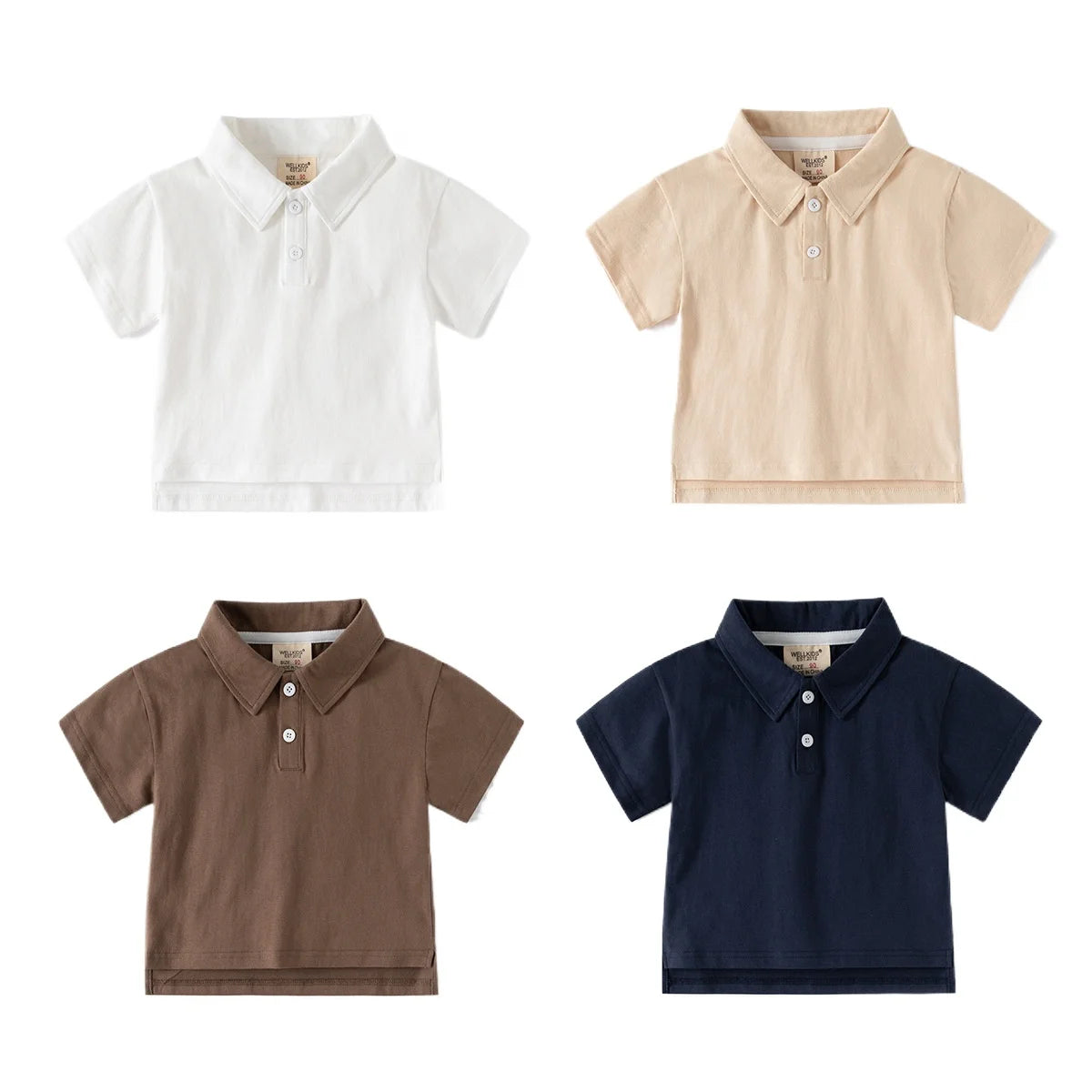 Toddler Boys Polo T-shirts Kids Tops Tees Summer Children's Clothes Cotton Blend