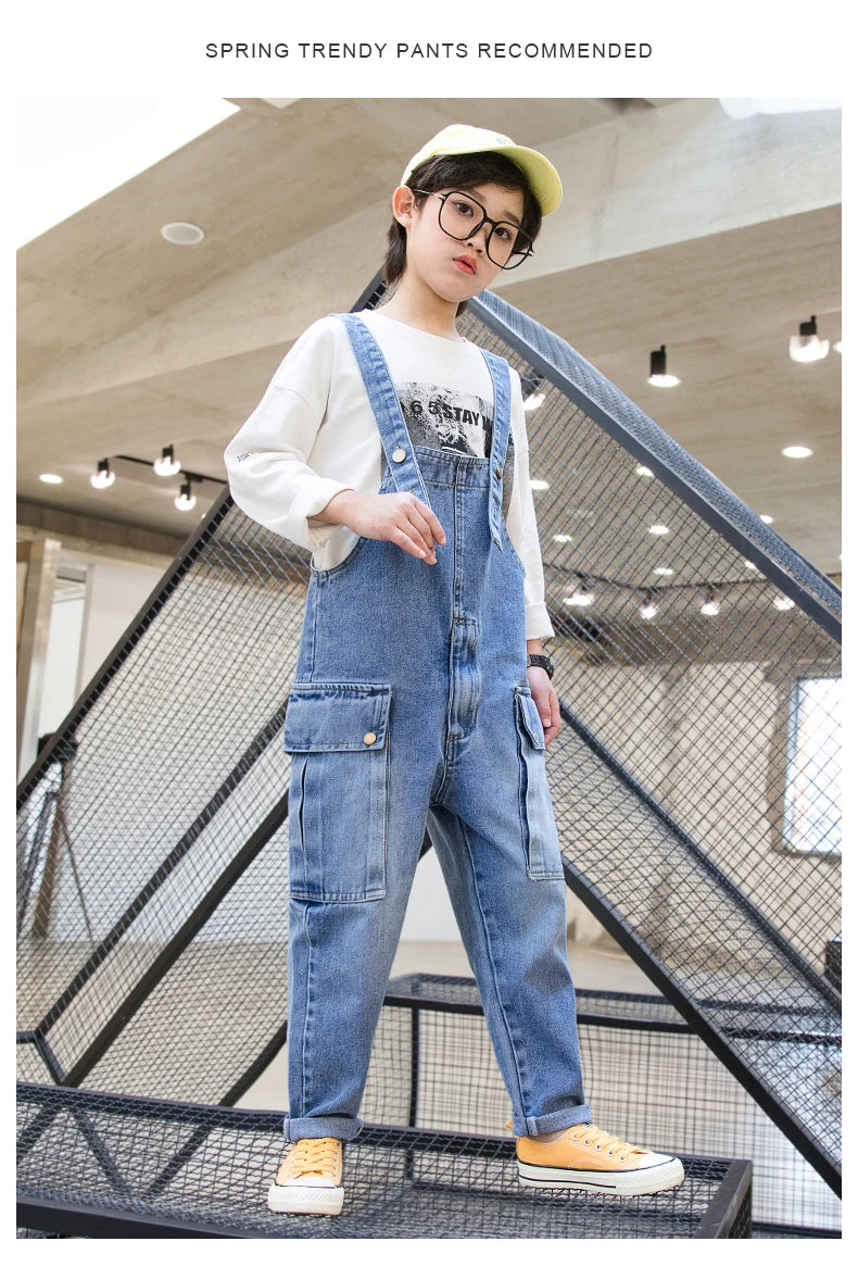 Teens Boys Jeans Overalls Rompers 6 7 8 9 10 11 12 13 14 School Denim Jumpsuit Pants Overalls for Big Boys pants