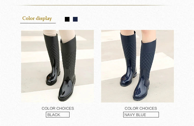 2023 New Women Rain Boots Lady Rain Water Shoes Ourdoor Rainboots  Italianate Pvc Rubber Rainboots Lady Waterproof Shoes