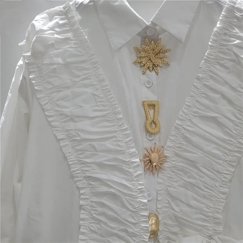 2026 Blusas Mujer De Moda Vintage Long Sleeve Loose Shirts Women Clothing Japanese Blouses Tunic Folds Ruffles White Blouse Tops