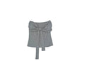 Summer Spicy Girl  Knot Tie Neck Vest Top Washed Denim Blue Women's Fashion Straight Cut Outerwear Short Length