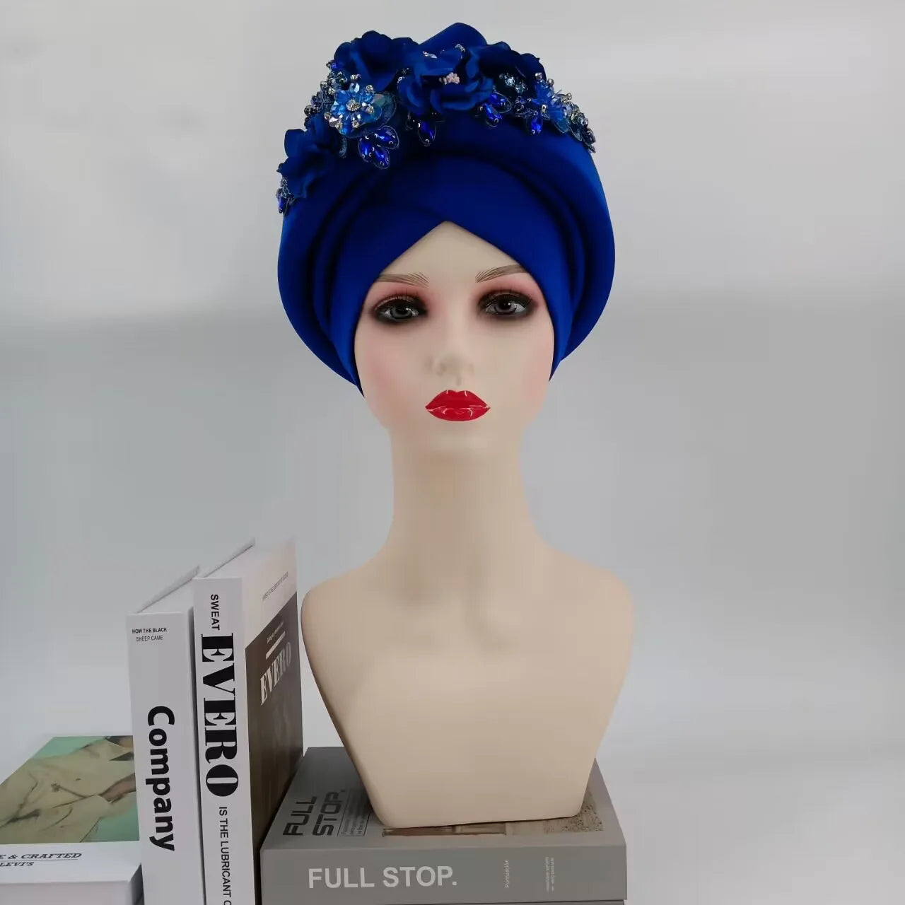 Beaded Nigeria Gele Ready African Headtie Female Head Wraps Party Headpiece Muslim Headscarf Hat Women's Turban Cap with Stones