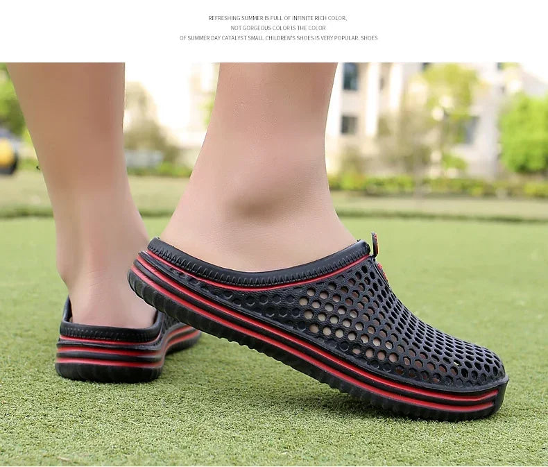 Men Shoes Beach Slippers Unisex Hollow Out Casual Women Beach Sandal Flip Flops Shoes Non-slip Size 36-45 Mens Slippers