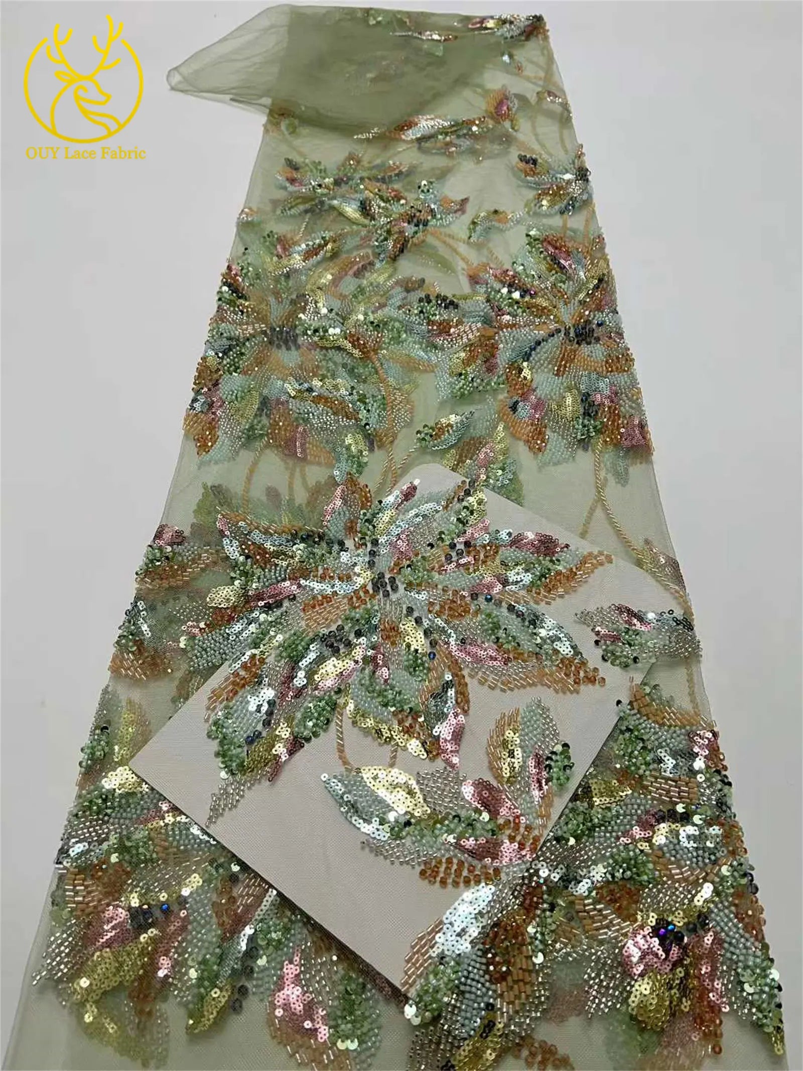 2026 Nigeria Wedding Dress Sewing High Quality African Groom Embroidery Beaded Lace Fabric French Sequin Tulle Lace Fabrics