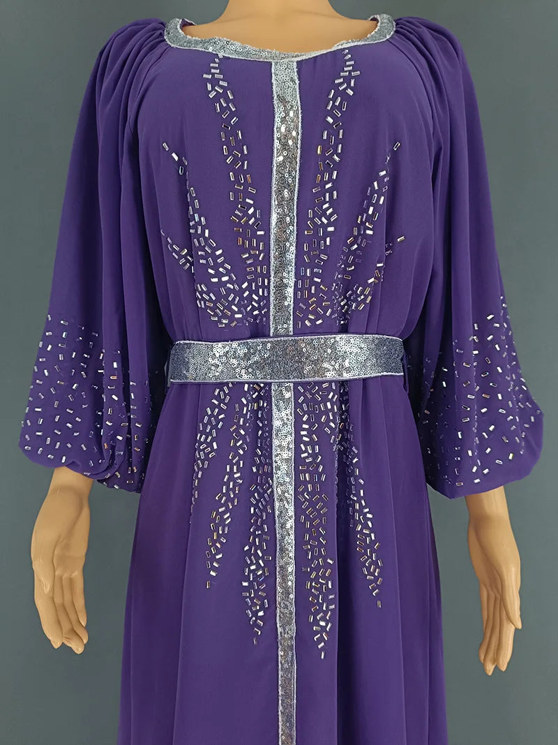 Summer African Dresses for Women Elegant African Half Sleeve O-neck Polyester Long Maxi Dress Gowns Kaftan Muslim Abaya Outfits