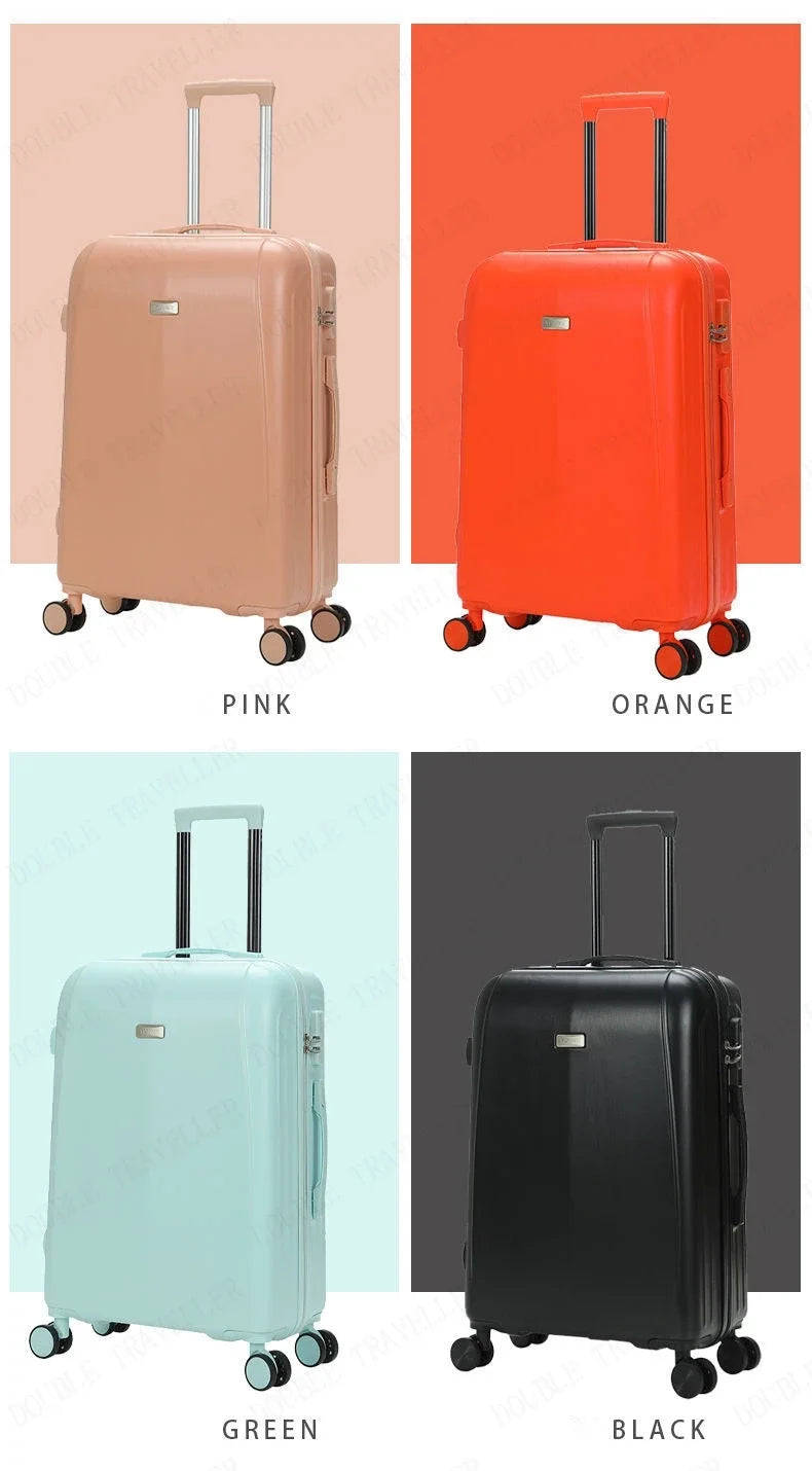 Travel suitcase on mute Universal wheels  ABS +PC Rolling Luggage set 20 inch carry on Cosmetic bag zipper luggage-bags valises