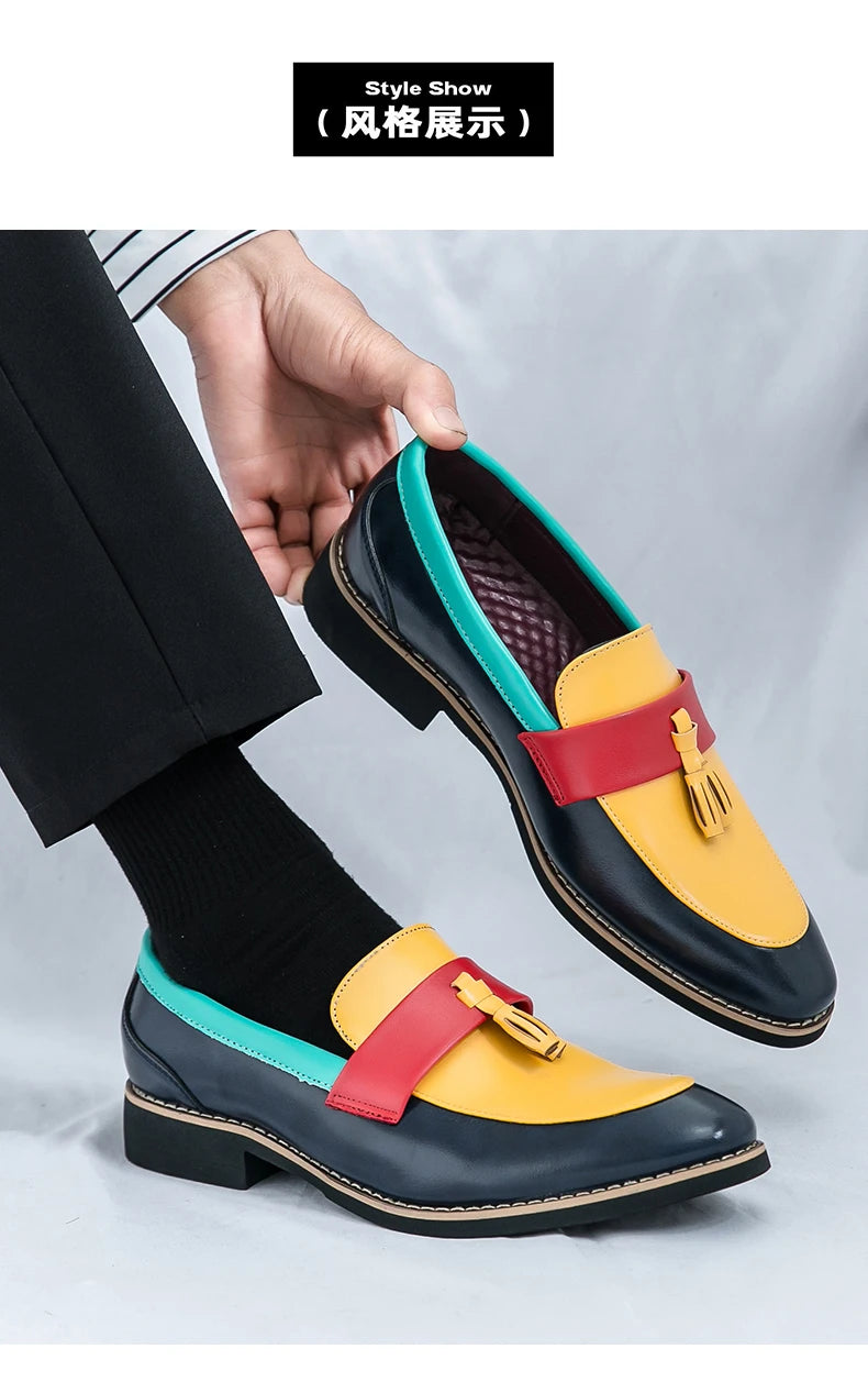 leather shoes Men's color increase thick-soled men Casual sneakers new non-slip business casual dress shoes work men's shoes
