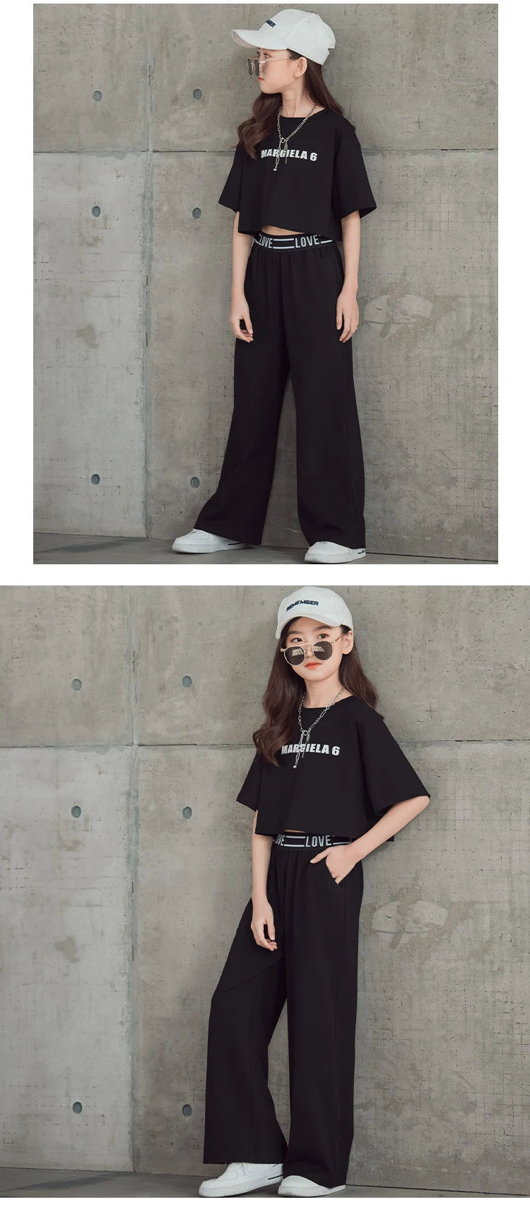 5 6 7 8 9 10 11 12 13 14 Years Summer Teen Girls Clothing Sets Children Fashion Letter Tops + Pants 2Pcs Outfits Kids Tracksuit