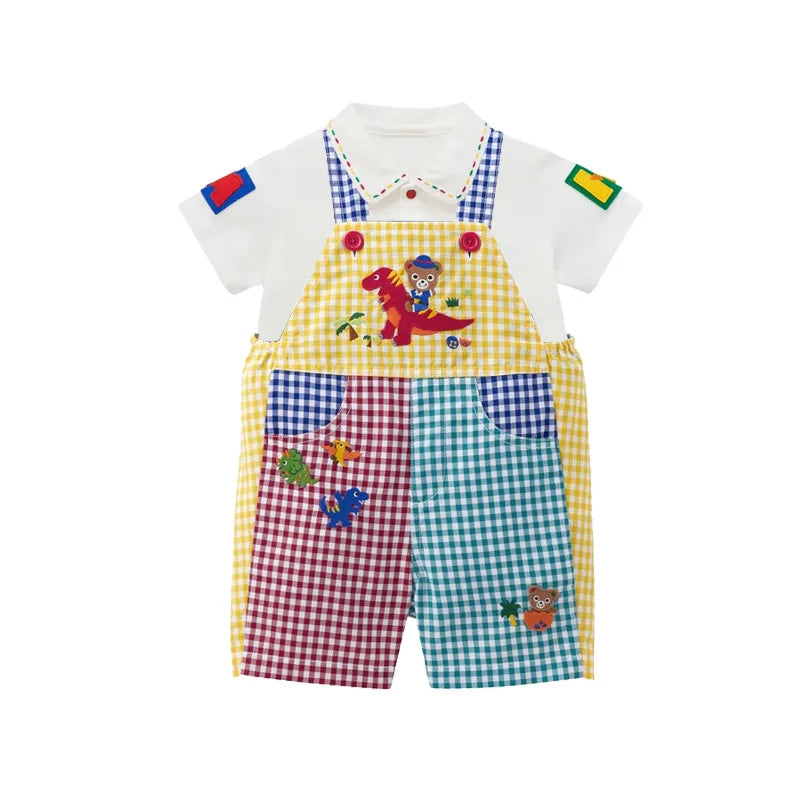 2026 Summer Kids Button Down Shirt Baby Boy Girl Casual Cotton Blouse Colorful Buttons Alphabet Embroidery Undershirt Tops