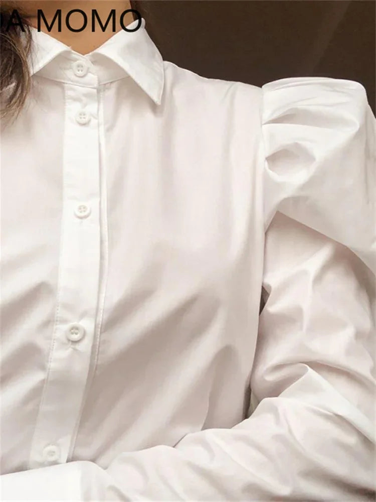 blusas 2022 summer Top female women shirts Women's white shirt Blouses tops puff Long sleeve Chic woman blouse vetement femme