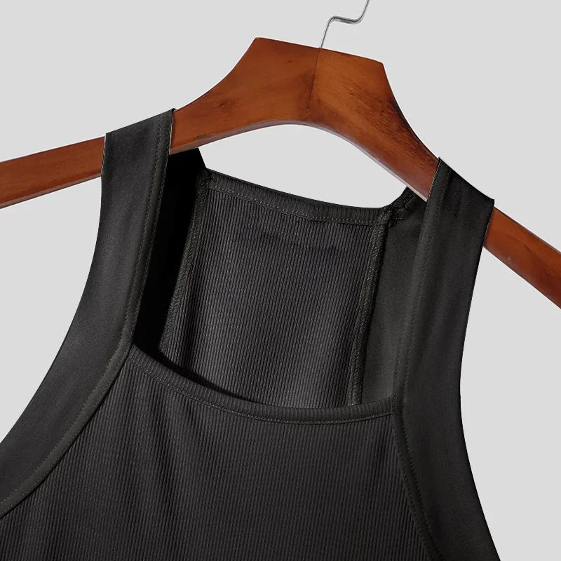 Summer Men's New Solid Color Fashion Sleeveless Shapewear Europe and America Men Sexy Tight Elastic Vest S-4XL