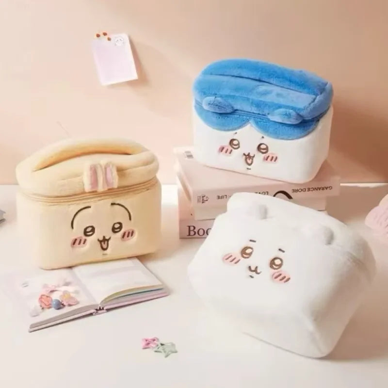 New makeup bag, plush makeup bag, large storage box, makeup bag, travel toiletries storage bag, gift for friends, easy to carry