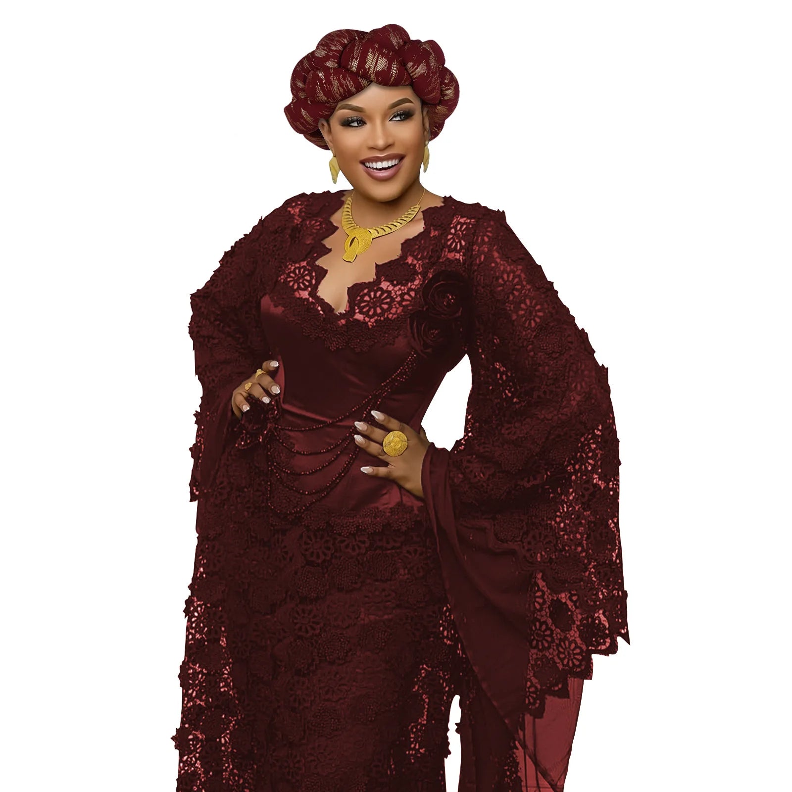 African Auto Gele Headtie Already Made Headties Turban Cap for Women Nigeria Hijab Braid Head Wrap Wedding Party Headpiece