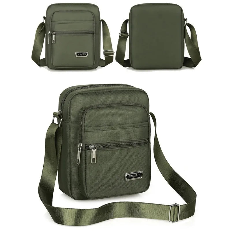 Men's Nylon Shoulder Bag Business Leisure Large Capacity Portable Handbag Multi Layer Waterproof Summer Male's Crossbody Bags