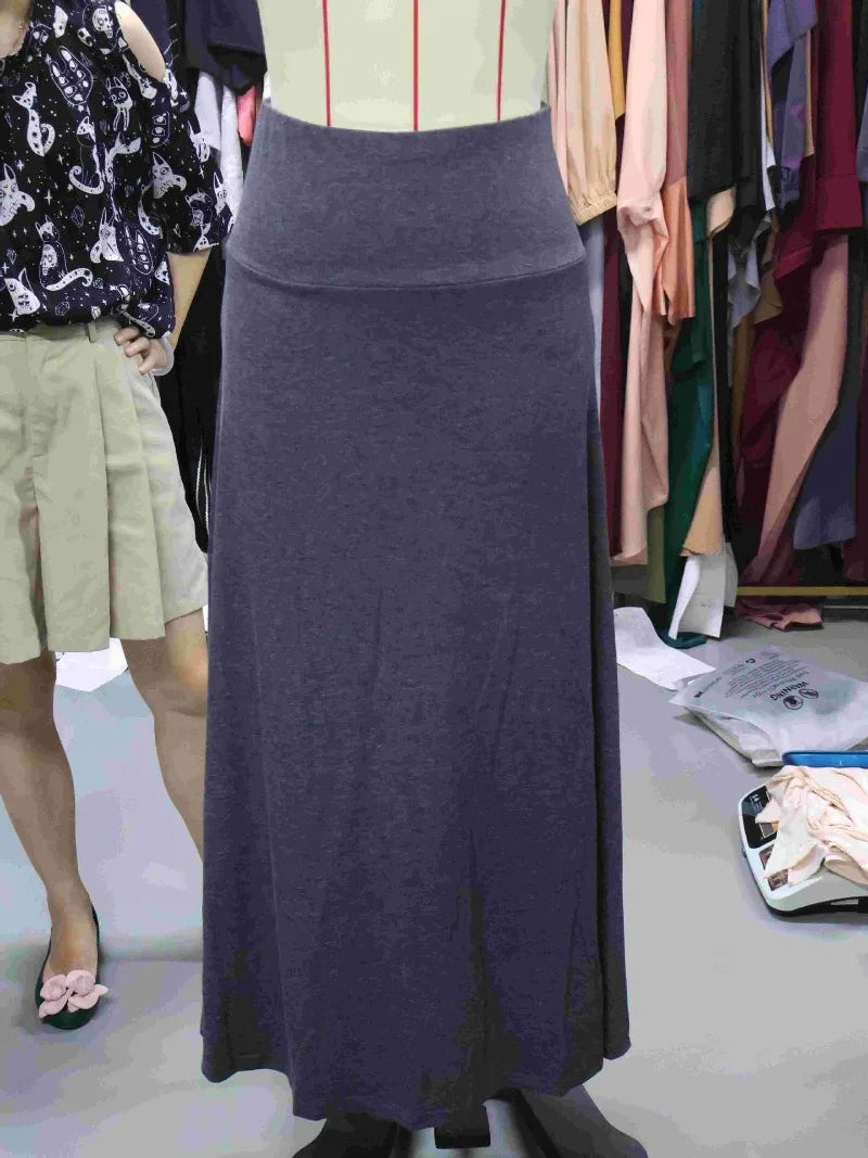 KIDCRKJ Long Skirt Women Autumn 2026 New Skirts Knitted Solid Urban Office Lady Fashion Clothes High Waist Maxi Skirts Faldas