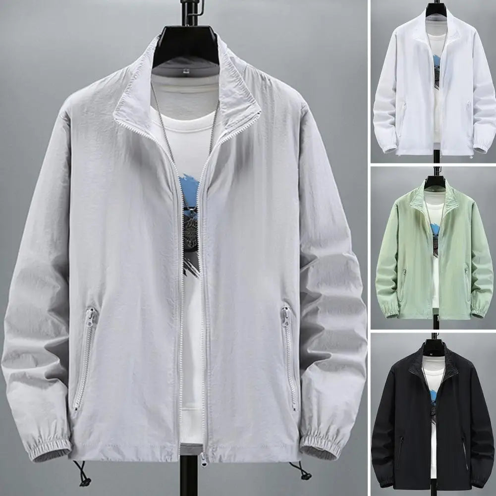 Men Outdoor Jacket Sunscreen Coat Camping Fishing Summer Sports Jacket Breathable Sun Clothing Sunshade Jacket