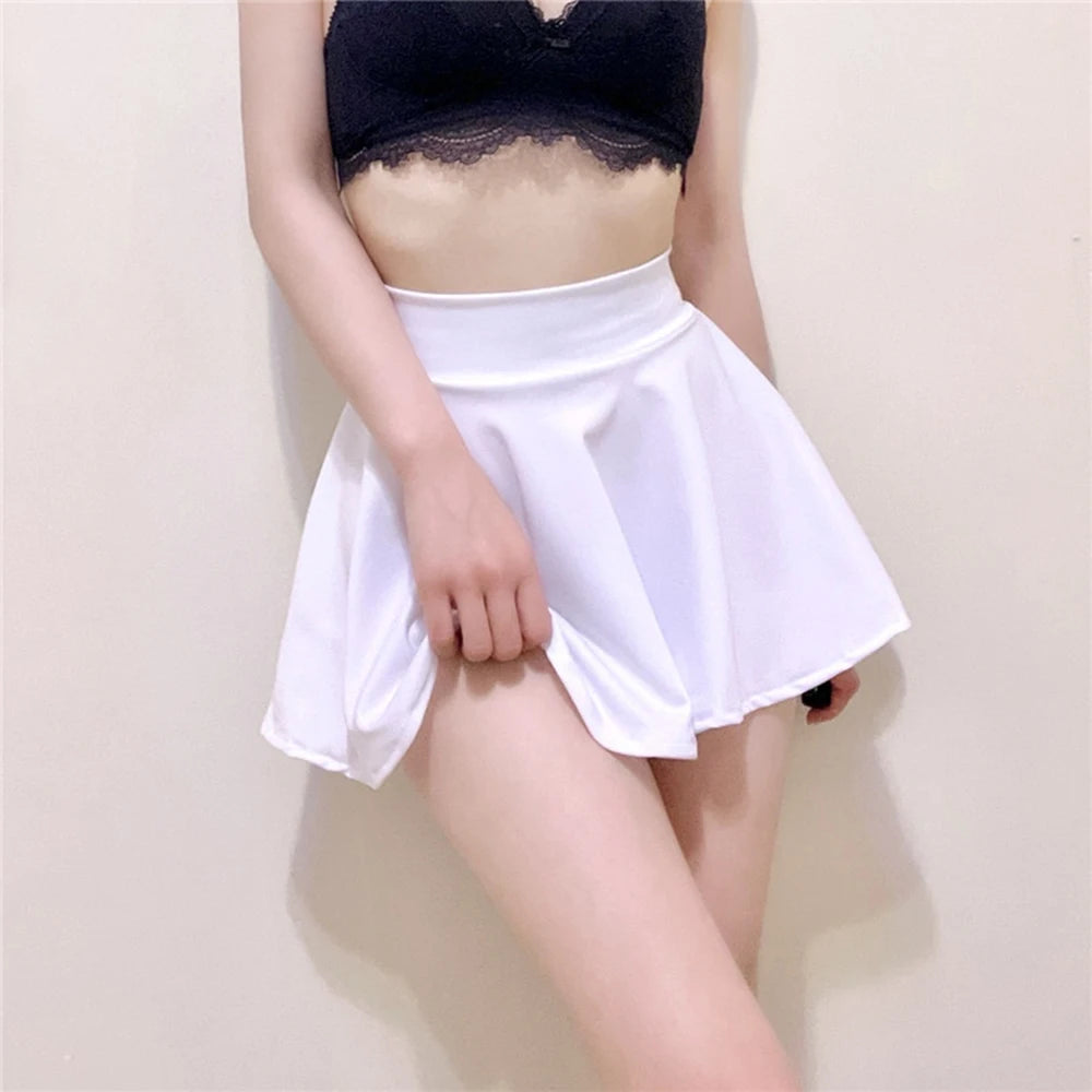 Sexy Micro Mini Skirts for Women Basic Black Shorts Pleated Skirt Girls Dance High Waist A-Line Pleated Skirts
