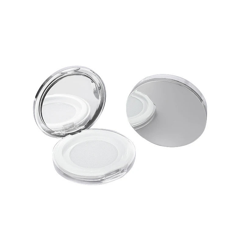 5g Portable Ultra-thin Plastic Powder Box Loose Pot Travel Makeup Jar Sifter Container With Mirror