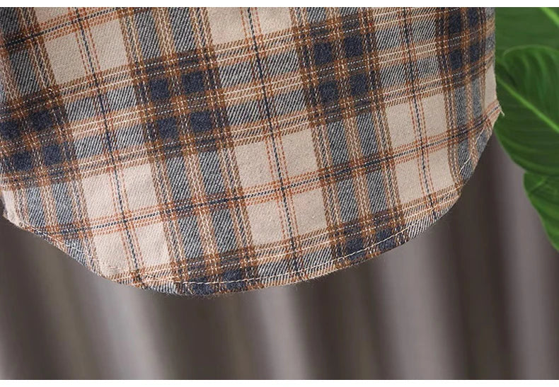 IENENS Kids Shirt Clothes Spring Thin Blouses Clothing Infant Boy Plaid Cotton Tops 1 2 3 4 Years Kids Long Sleeves Shirt