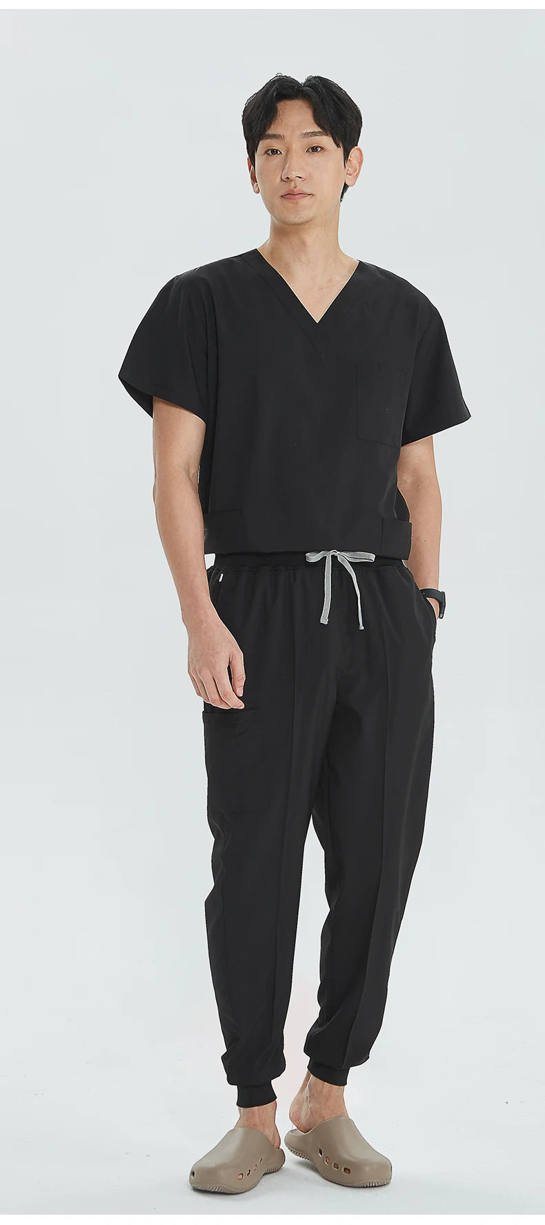 2026 V-neck Medical Nursing Uniforms for Men Short Sleeves Scrubs Surgical Sets Pediatrics Hospital Clothing S21