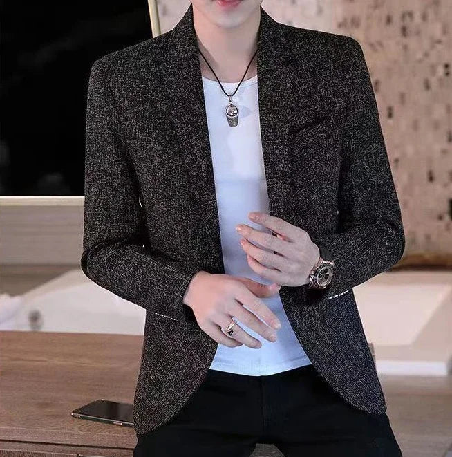 Short Party Men's Suit Jackets Coat Cropped Male Blazer Gray Summer Spring Clothes Luxury Designer Fashion 2025 Casual Vintage
