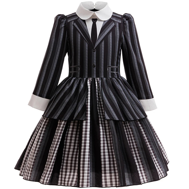 Girls Party Dress  Girl Clothing Elegant Ball Gown Black Stripes Girls Princess Dress Carnival Birthday Party Role Play Dress