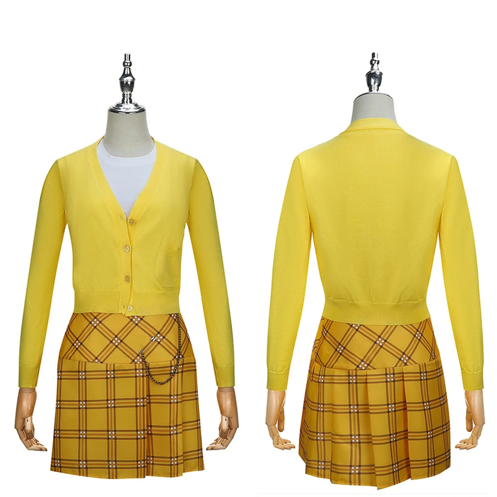 Movie Cher Horowitz Dion Dress Suit School Uniform College Jacket Skirt Woman Outfits Halloween Cosplay Costume