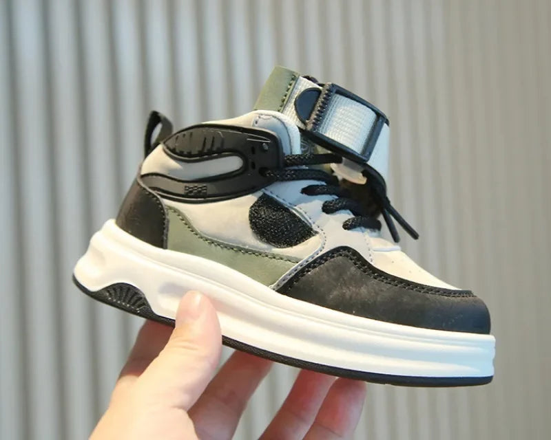 Kid Sneakers School High-top Causal Sports Shoes for Boy Non-slip Spring Autumn Children Fashion Girls Chunky Basketball Shoes