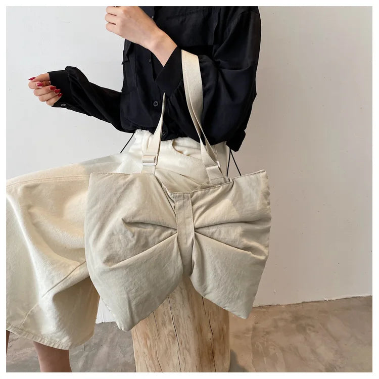 Soft Nylon Women's Portable Shoulder Bag Large Capacity Female Commute Crossbody Bags Simple Design Ladies Tote Purse Handbags
