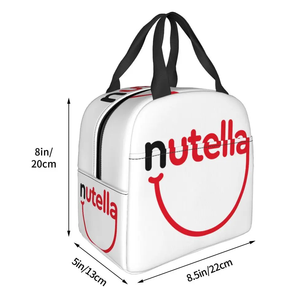 Custom Italy Nutellas Thermal Insulated Lunch Bag Women Portable Lunch Container for Outdoor Picnic Storage Food Box
